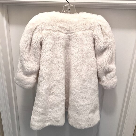 Neiman Marcus Girls Helena Faux Fur Coat-Ivory/Cream-Size 3T-Formal-Festive-Warm - Picture 12 of 16